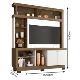 Estante Home Theater Mali Carvalho Oak Off White – Móveis Leão - 2