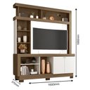 Ver imagem 2 de Estante Home Theater Mali Carvalho Oak Off White – Móveis Leão