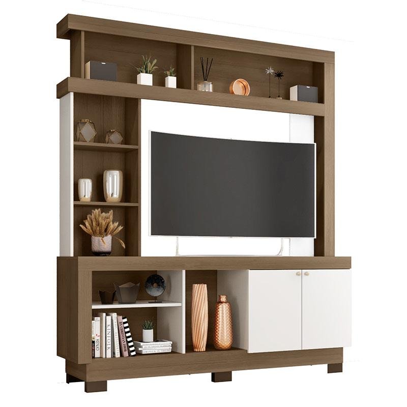 Estante Home Theater Mali Carvalho Oak Off White – Móveis Leão - 1