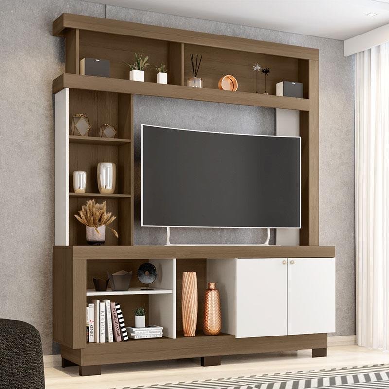 Estante Home Theater Mali Carvalho Oak Off White – Móveis Leão - 4