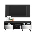 Ver imagem 1 de Rack com Painel Retrô com Espelho para TV até 65" Multimóveis Flórida FG3138 Preto