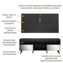 Ver imagem 3 de Rack com Painel Retrô com Espelho para TV até 65" Multimóveis Flórida FG3138 Preto