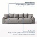 Ver imagem 6 de Sofá Cama Modular Orgânico Retrátil 4 Lugares Base Madeira Maciça 230 cm Marrocos