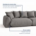 Ver mais imagens de Sofá Cama Modular Orgânico Retrátil 4 Lugares Base Madeira Maciça 230 cm Marrocos