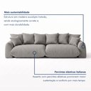 Ver imagem 6 de Sofá Cama Modular Orgânico Retrátil 4 Lugares Base Madeira Maciça 230 cm Marrocos