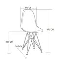 Ver imagem 2 de Mesa Jantar Industrial Retangular 137X90Cm Amêndoa Base V C/6 Cadeiras Brancas Base C Cor: Amendoa