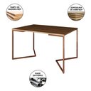 Ver imagem 5 de Mesa Jantar Industrial Retangular 137X90Cm Amêndoa Base V C/6 Cadeiras Brancas Base C Cor: Amendoa