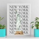 Ver imagem 2 de Quadro Decorativo Minimalista New York 45x34cm - com Vidro:moldura Preta