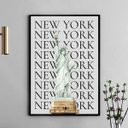 Ver imagem 1 de Quadro Decorativo Minimalista New York 45x34cm - com Vidro:moldura Preta