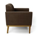 Ver imagem 3 de Sofá Namoradeira Base de Madeira Fixa Castanho Marisa Suede D03 - D'Rossi Marrom