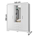 Ver imagem 3 de Guarda Roupa Solteiro Capelinha Premium 3 Portas Branco – Zanzini