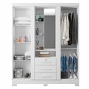 Ver imagem 2 de Guarda Roupa Solteiro Capelinha Premium 3 Portas Branco – Zanzini