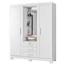 Ver imagem 1 de Guarda Roupa Solteiro Capelinha Premium 3 Portas Branco – Zanzini