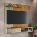 Ver imagem 1 de Rack Suspenso para TV Bianca 65 Polegadas MDP 2 Portas Cumaru Opala Casah
