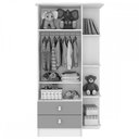 Ver imagem 3 de Guarda-Roupa Infantil 2 Portas 2 Gavetas Azul 1420 - Percasa