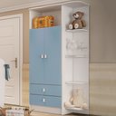 Ver imagem 1 de Guarda-Roupa Infantil 2 Portas 2 Gavetas Azul 1420 - Percasa