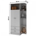 Ver imagem 4 de Guarda-Roupa Infantil 2 Portas 2 Gavetas Azul 1420 - Percasa