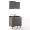 Ver imagem 1 de Armário de Cozinha e Balcão Cooktop Pérola Z34 Freijó/grafite - Mpozenato