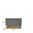 Ver imagem 3 de Kit Balcão de Pia com Tampo e Aereo 150 Cm 6 Portas 1 Gaveta Madrid - Gris/gris/cp-freijó