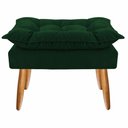 Ver imagem 2 de Puff Decorativo Opala Suede Pés Palito - Bela Móveis: Verde Escuro