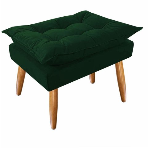 Puff Decorativo Opala Suede Pés Palito - Bela Móveis: Verde Escuro