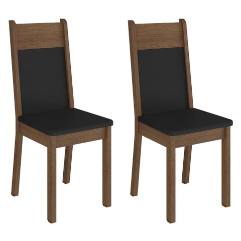 Kit 2 Cadeiras de Jantar 4280 Madesa Rustic/preto