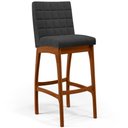 Ver imagem 3 de Kit 03 Banquetas Altas Para Cozinha Sala De Jantar Fixa Mila L02 Bouclê Preto - Lyam Decor