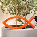 Ver imagem 2 de Estatueta Peixe - Decoração Imagem Religiosa, Artigo Casa, Enfeite de Mesa - Cor: Laranja