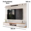 Ver imagem 4 de Painel Ripado Atlas - Mdf 1 Prateleira, Espaço para Tv até 70" Off White Perolizado-jequitiba -