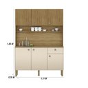 Ver imagem 5 de Armário de Cozinha Compacta 6 Portas 1 Gaveta Roma - Freijó/vanilla/cp-ripado Freijó