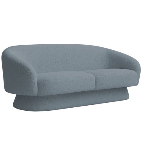 Sofá Orgânico 03 Lugares 180cm Liz Bouclé Azul Claro - Nexta Casa