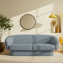 Ver imagem 2 de Sofá Orgânico 03 Lugares 180cm Liz Bouclé Azul Claro - Nexta Casa
