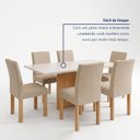 Ver mais imagens de Conjunto de Mesa de Jantar 6 Lugares 160x80cm em MDF Cinamomo Off White e Bege