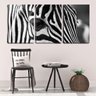 Quadro canvas 30x66 olhar de zebra textura pb - 2