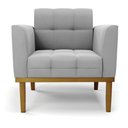 Ver imagem 5 de Poltrona Base de Madeira Fixa Castanho Elisa Suede Cinza D03 - D'Rossi