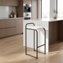 Ver imagem 6 de Banqueta Alta Luxo Aço Corino Mila:Branco