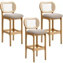 Ver imagem 1 de Kit 03 Banquetas Altas para Cozinha Bancada Sala Tela Betta Fixa L02 Bouclê Creme - Lyam