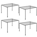 Ver imagem 1 de Kit 4 Organizadores de Armário Prateleira Aramada Multiuso Preta 27cm Pequena Utimil