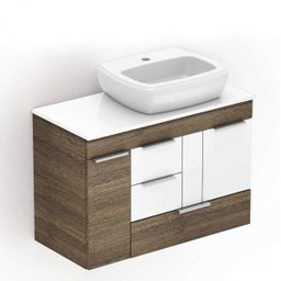 Gabinete Suspenso com Cuba para Banheiro 2 Portas 3 Gavetas Celite - 1