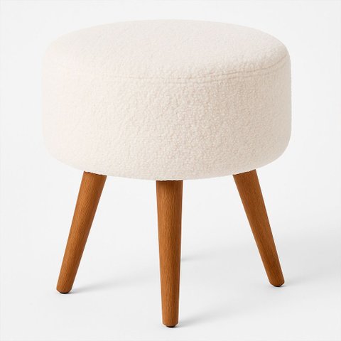 Puff Redondo 40cm Yuna Bouclé Off White - Sallar Home