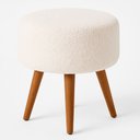 Ver imagem 1 de Puff Redondo 40cm Yuna Bouclé Off White - Sallar Home