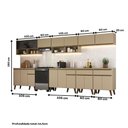 Ver imagem 5 de Armário de Cozinha Completa Atlanta Downtown com Vidro Carraro Amêndoa