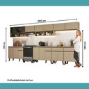 Ver imagem 7 de Armário de Cozinha Completa Atlanta Downtown com Vidro Carraro Amêndoa