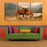 Quadro canvas 30x66 dois cavalos ao pé da montanha - 2