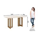 Ver mais imagens de Conjunto: Mesa Sala Jantar Yara C/ Tampo Madeirado C/ Vidro Curvo 160x90cm e 6 Cadeiras Anne Nature/