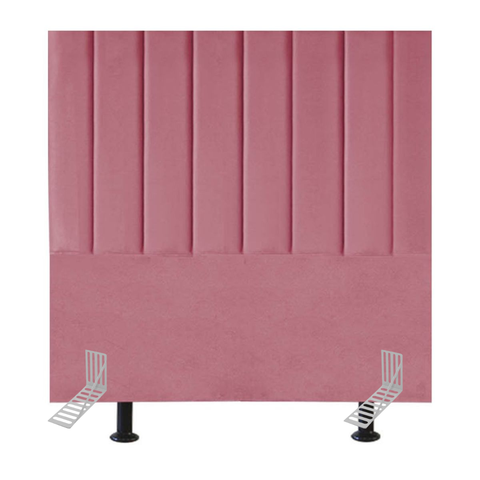 Cabeceira Estofada Cama Box Solteiro 90 Cm Carolina Suede e Frame:rosa