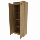 Ver imagem 3 de Armário Multiuso 60x160,5cm 2 Portas com Chave 4 Nichos AM3110 Amêndoa