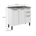 Ver imagem 4 de Balcão Cozinha em Aço com Pia Colors Branco Bertolini