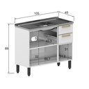 Ver imagem 3 de Balcão Cozinha em Aço com Pia Colors Branco Bertolini