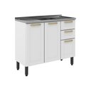 Ver imagem 1 de Balcão Cozinha em Aço com Pia Colors Branco Bertolini